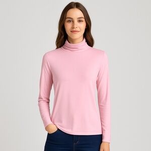 Mercer & Madison Pink Mock Turtleneck Top – Size L – Made in Israel